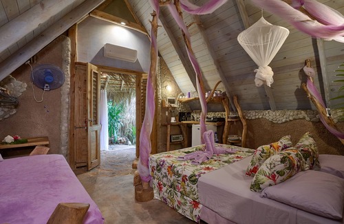 Las Galeras Cabin | Honeymoon lilac orquid cabin #6, at Chalet Tropical bio-hotel