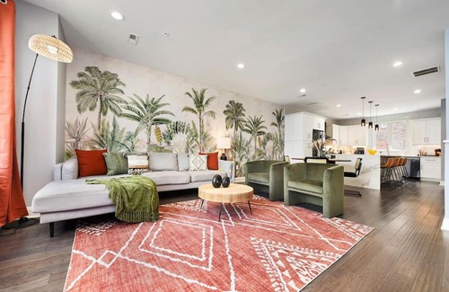 Lower Lawrenceville House | HostWise Stays - The Charlotte - Rooftop patio, Garage Parking, Prime Location, Large 3 Story Home