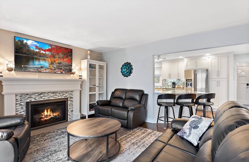 Plymouth House | Hot Tub after winter fun! Game Room, Huge Primary Suite with Spa like Bathroom