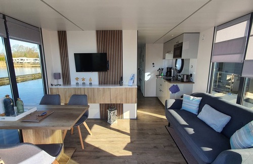 Schleswig Boat Rental | Houseboat Fjord Dory with bio-sauna and roof terrace in Schleswig