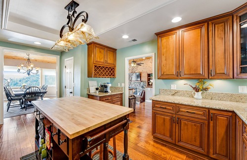 Crestline House | Ideal lakeview getaway with furnished deck, gas grill, & full kitchen