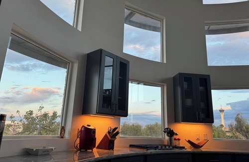 Rancho Oakey Condo | Incredible 2 level loft with 30ft ceilings -expansive balcony with STRIP VIEWS!