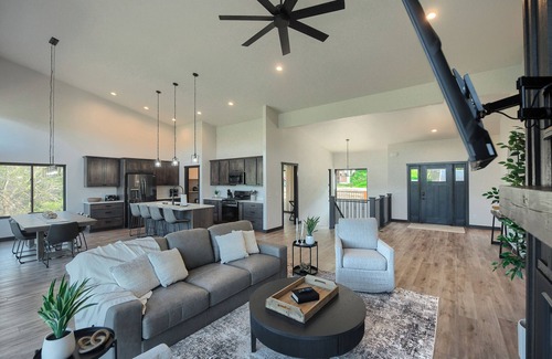 Sturgis Cabin | Incredible Views from Multi-Level Deck, Paved Roads, Hot Tub, Spacious Home!