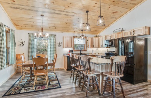 Arkdale House | Inviting home with game room, firepit, full kitchen, & W/D