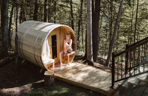 La Conception Cabin | La Khabine - a cabin of windows amongst the trees- 15 mins from Mont Tremblant!