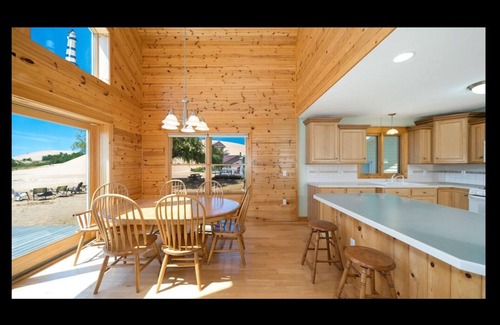 Mears House | Lake frontage, Dune beach sand from deck to water! One of a kind.