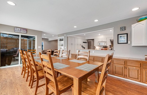 Olympia House | Lakefront home with canoe, kayaks, large deck, beach access, fireplace, & W/D