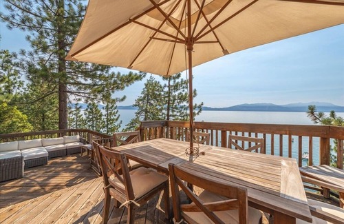 Meeks Bay Cabin | Lakefront Tahoe Cabin with HOT TUB & Pier, Available NOW For Ski Lease