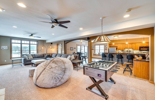 Tichigan House | Lakefront Waterford Home w/Game Room & Grills!