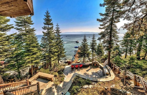 South Lake Tahoe Cabin | Lakefront with private pier and buoy