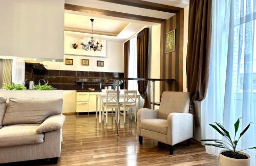 Rivne Apartment | Lux apartments in the city center with a coffee machine, view of a theater, near Zlata Plaza