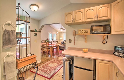 Weare Cottage | Luxe Riverfront Cottage w/Dock by Lake Horace!