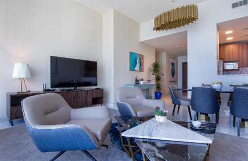 Dubai Media City Apartment | Maison Privee - Chic Coastal Escape with Open Sea Vws on Palm Entry