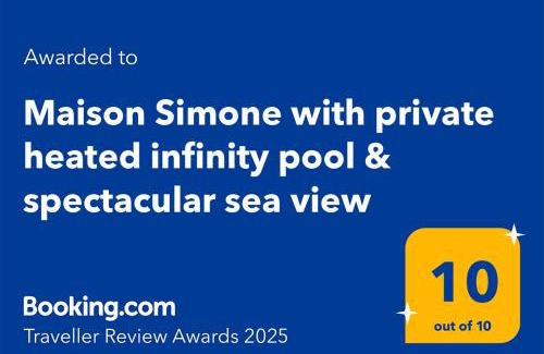 Agios Sostis House | Maison Simone with private heated infinity pool & spectacular sea view