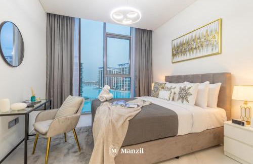 Dubai Apartment | Manzil - 3BR + Maid in District One with Burj View