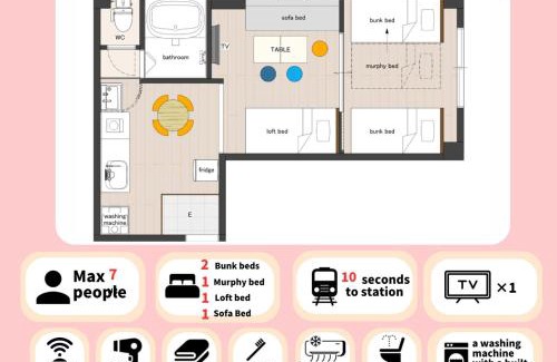 Naniwa Apartment | MICHI STAY,大国町駅すぐ近く,難波駅まで1駅2分の好立地,Guest House