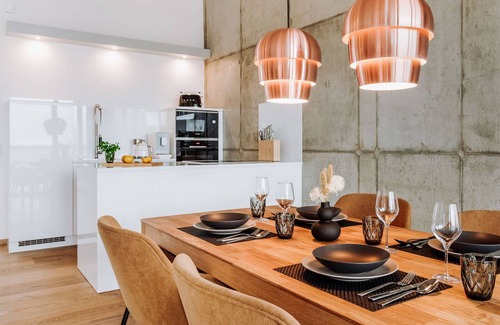 Waase Apartment | Modern vacation apartment on the Bodden with sun terrace, sauna and fireplace