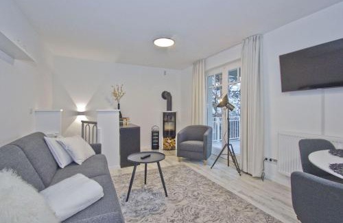Lietzow Apartment | moderne Ferienwohnung mit Kamin, Balkon - Ferienresidenz Zwei Bodden FeWo111