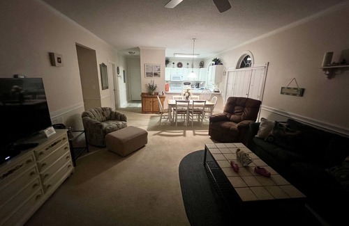 Central Myrtle Beach Condo | Myrtlewood 2BR 1st Floor, end unit, WiFi, pool, Cal Ripken & Oct renters welcome