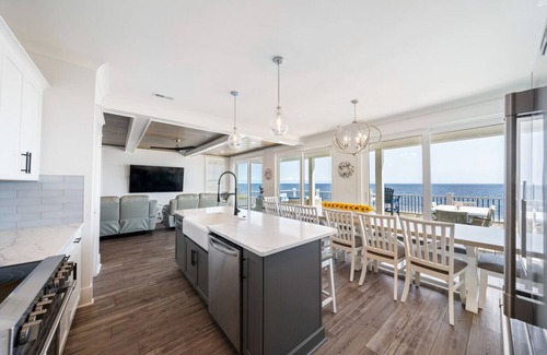 Long Beach House | New Home Ocean Front, Elevator, New Swim Spa, Outdoor Amphitheatre, Pickle Ball, Splash Pad, Publix