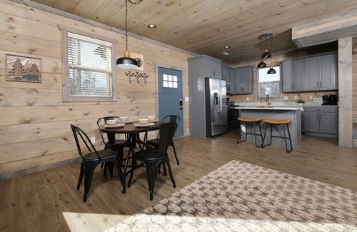 Chalet Village North Cabin | NEW Luxury 3-story cabin! MTN Views Hot Tub, Game Room, Fire Pit- Summer Pools!