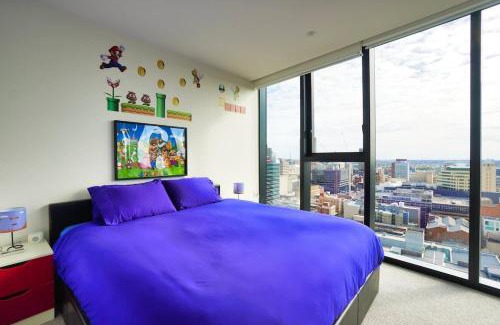 Adelaide Central Business District Apartment | Nintendo Theme-Adelaide CBD-King Bed-Gym-BBQ