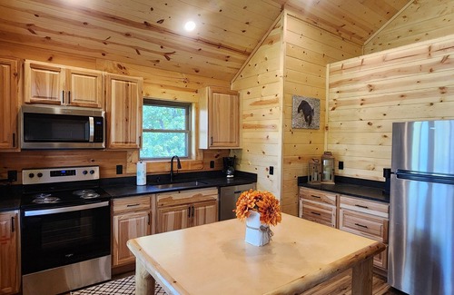 Gatlinburg - Pigeon Forge Cabin | NOV/THANKSGIVING AVAILABLE! New 2/2 LOG CABIN - SLEEPS 6 - HOT TUB + POOL TABLE