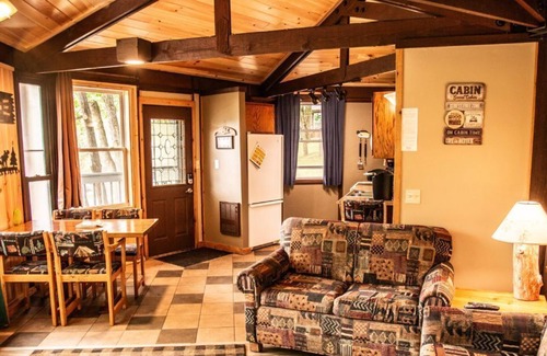 Puposky Cabin | Octagon Cabin Getaway - Outdoor Lounge & Cozy Firepit