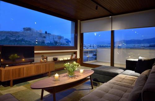 Anafiotika Villa | Outstanding Athens Apartment Karyatis Luxury Maisonette 3 Bedrooms Stunning View Of The Acropolis