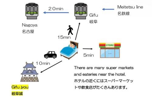 Gifu Villa | oyadoya gifu ryoge 岐阜駅車10分 駅徒歩圏内 大人数貸切 最大11名 駐車場2台有り