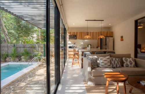 Tulum House | Paradise at its finest with plunge pool, jetted tub, partial AC, & washer/dryer