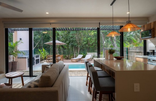 Tulum House | Paradise at its finest with plunge pool, jetted tub, partial AC, & washer/dryer