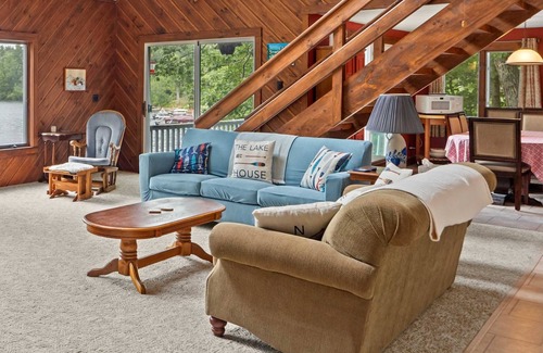 New Durham House | Peaceful Lakefront Retreat Stunning Views Hot Tub Private Dock