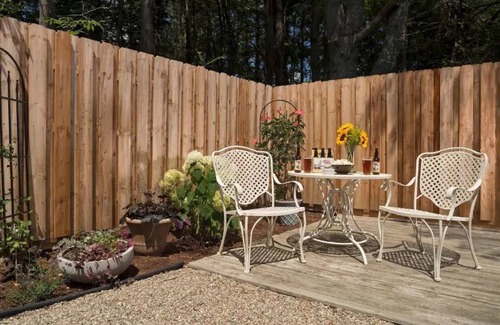 Ledyard Cottage | Plan Your Escape to the Cottage! Minutes to Mystic, Connecticut. This pet-friendly retreat has a private fenced-in rear garden patio. Your stay includes organic breakfast, firepit, hammock, and onsite hiking trails. Up to 2 well-behaved pets welcome!