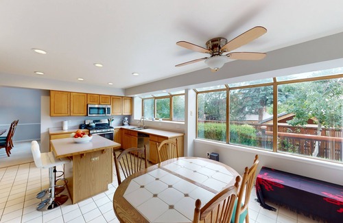 Thornton House | Private home with fenced yard, deck, fireplace, home office, & great location