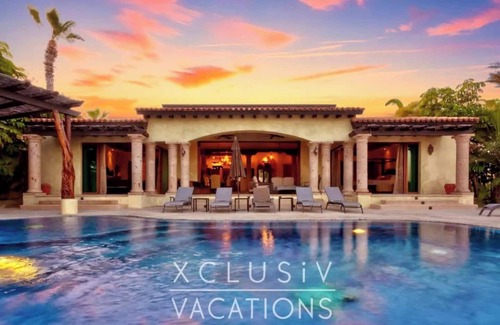 Los Cabos Villa | Private Punta Ballena villa with golf cart, beach club, and access to Esperanza* amenities. Pool, AC, fast Wi‑Fi, parking. XCLUSIV app + text concierge. 5+ nights: airport pickup & chef welcome. *Subject to resort/HOA rules, availability & fees.