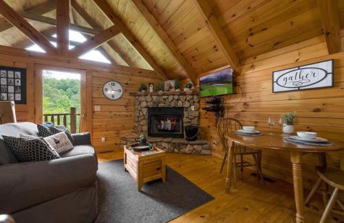 Sevierville House | Private Studio Log Cabin! Mountain View, Hot Tub, Fireplace, Honeymoon!