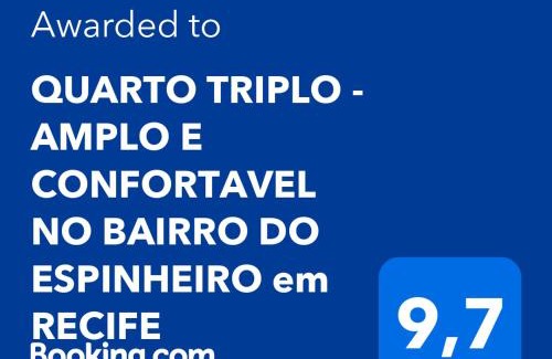 Espinheiro House | QUARTO TRIPLO - AMPLO E CONFORTAVEL-PERTO DO CENTRO DE CONVENÇÕES-RECIFE-Pe