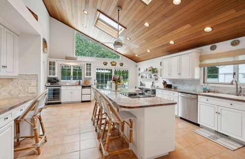 Quogue House | Quogue Village Contemporary with Pool, Spa, & Har-Tru Tennis Court