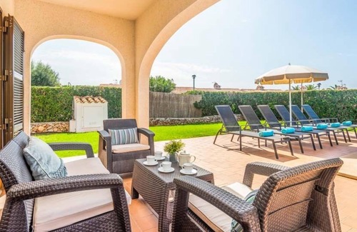 Sant Jaume Mediterrani Villa | R 5029 Villa Argus with Dishwasher,Comfortable Seating & Dining Facilities.