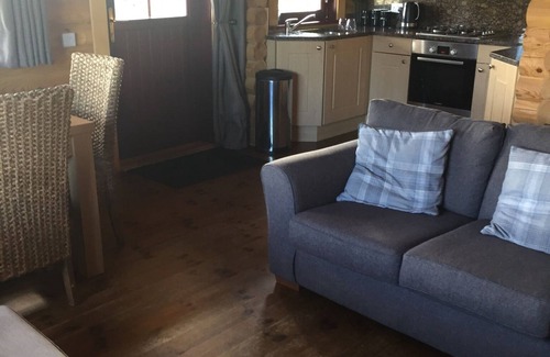 Allendale Cabin | Real Log cabin with hot tub and fire pit. Pet friendly.