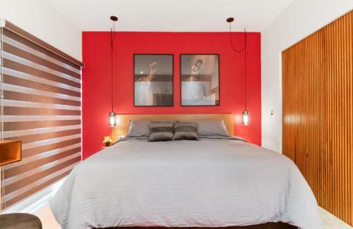 Durango Apartment | Red Vibe Music Decor with King Bed plus Parking plus Home Office