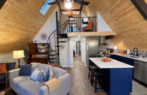 Carrolltowne Cabin | Renovated 1973 Aframe with Hot Tub