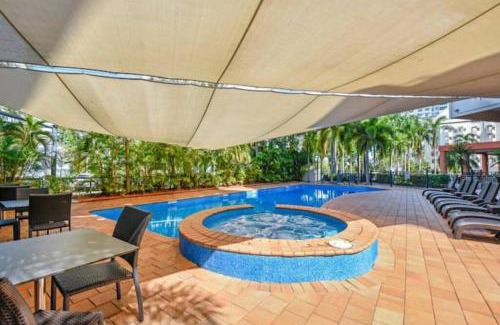 Darwin City Centre Apartment | Resort Style Escape King Bed Pool Balcony