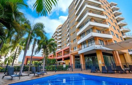 Darwin City Centre Apartment | Resort Style Escape King Bed Pool Balcony