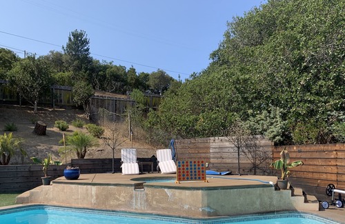 Monterey Apartment | Resort style pool, private hot tub await you at this renovated, charming studio