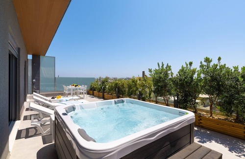 Ixia Apartment | Rhodes Skyline Suite With out Door Jacuzzi Sea View A2