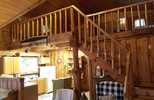 Montello Cabin | Rustic but modern log cabin in Montello on 10 acres 1/2 hour from WI Dells