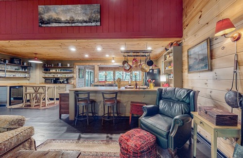 Sautee Nacoochee Cabin | Secluded cabin with game room, wood fireplace, firepit, & great decks