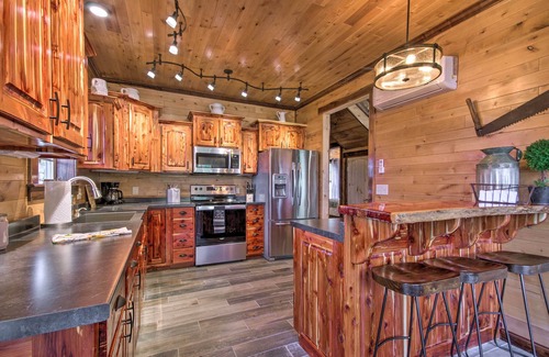 Elizabeth Cabin | Secluded Log Cabin with Decks, Views & Lake Access